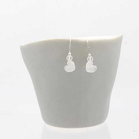 Fine Silver Petite Heart Earrings