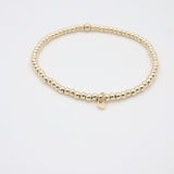 Gold Filled Tiny Heart Beaded Stretch Bracelet