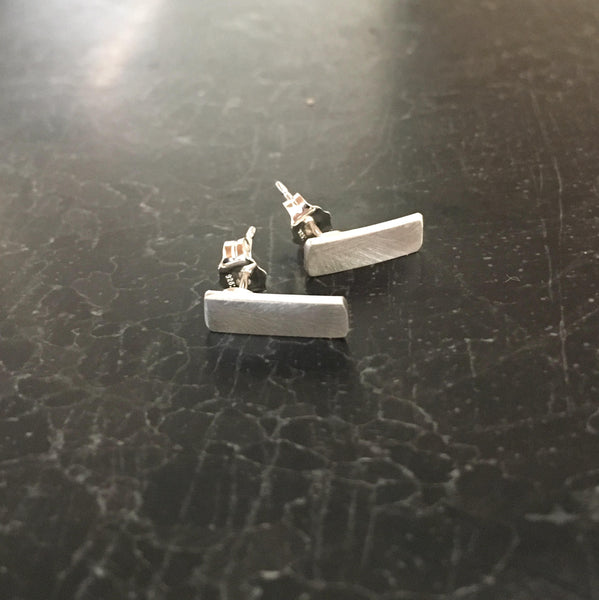 Rectangle Bar Sterling Silver Studs