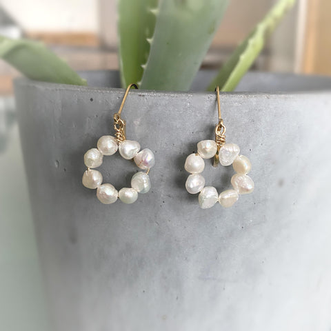 HERA Micro Pearl Hoop Earrings