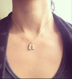 Petite Bronze XO Bar Necklace